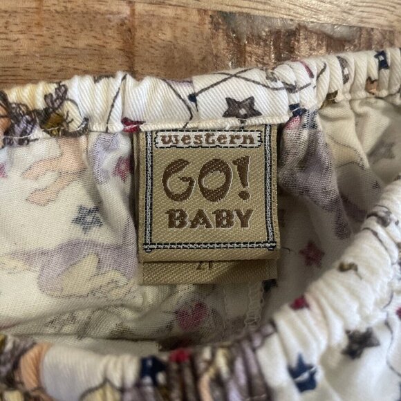 Western Go Baby Size 2T Bloomers Knickers Diaper Cover Up Horses Cowboys Dog - Picture 4 of 6